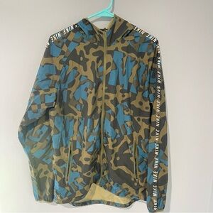 Nike Blue and Brown Camouflage Jacket